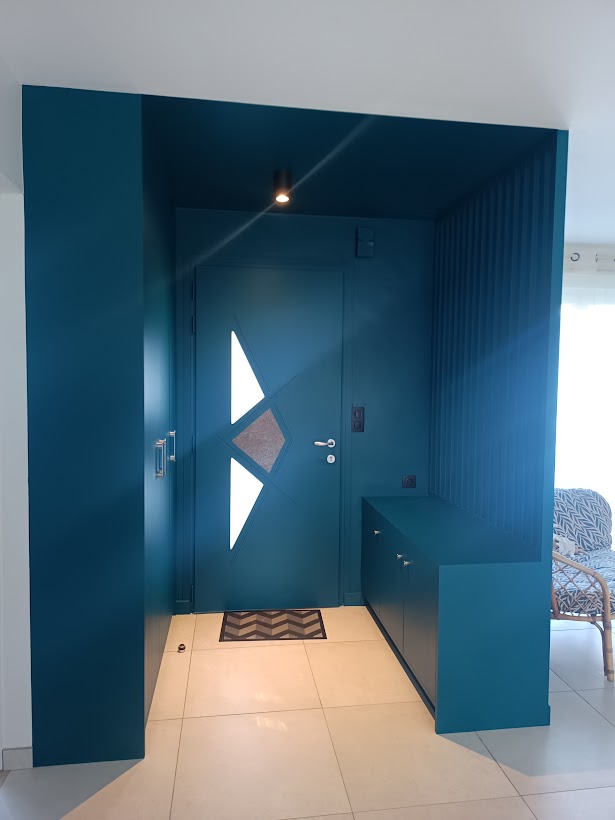 Aménagement d'une entrée en collaboration avec Des Etoiles Architecture à Sablé sur Sarte